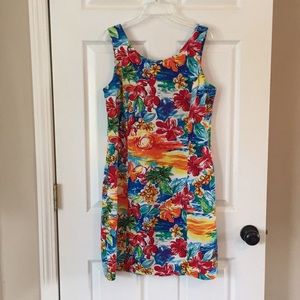 Fun Bright Tropical print Dress by Palm Bay